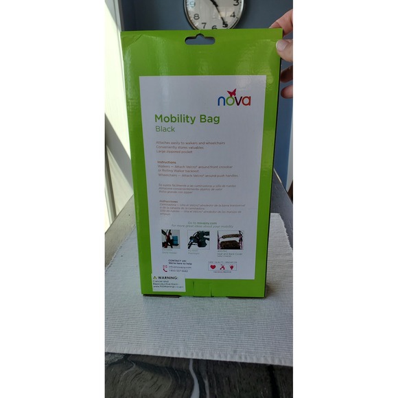 Nova Mobility Bag Black Hanging Pouch for Walkers and Wheelchairs 4001WP NEW - Picture 2 of 2